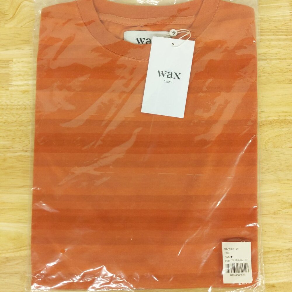 NWT Wax London Dean Striped T-Shirt in Rust Orange (Various Sizes)